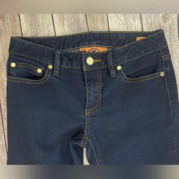 NEW Tory Burch Sz 25 Dark Wash Straight Leg Jeans - Picture 4 of 8